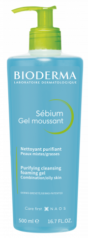 BIODERMA foto produto, Sebium Gel moussant 500ml, gel de limpeza para pele oleosa