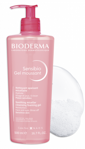 BIODERMA foto produto, Sensibio Gel moussant 500ml, gel de limpeza para pele sensível
